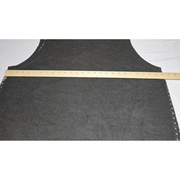 Vintage White Stag 22/24W Black Red White Zipped Winter Snowflakes Sweater Vest - Picture 6 of 8